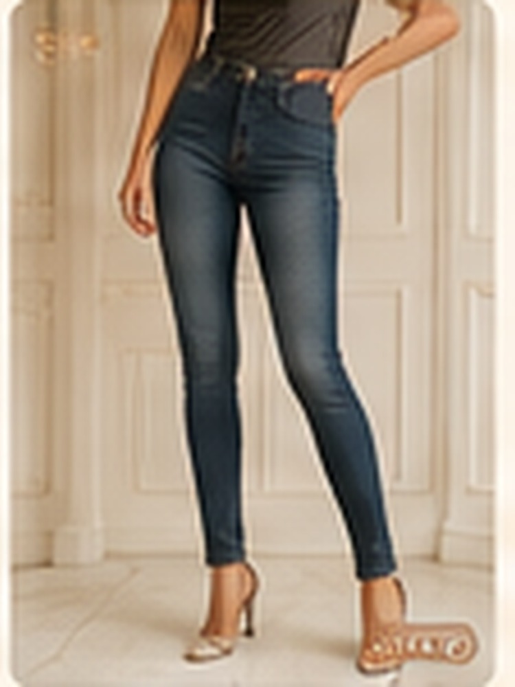 Jeans Skinny Cintura Alta